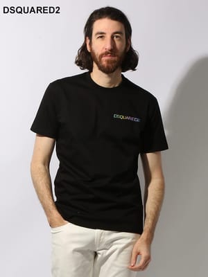 DSQUARED2  (ディースクエアード) ネオンロゴ クルーネック 半袖 Ｔシャツ