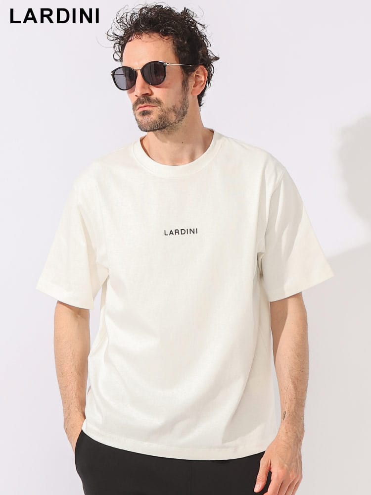 LARDINI (ラルディーニ) コットン100％ ゴシックロゴ クルーネック 