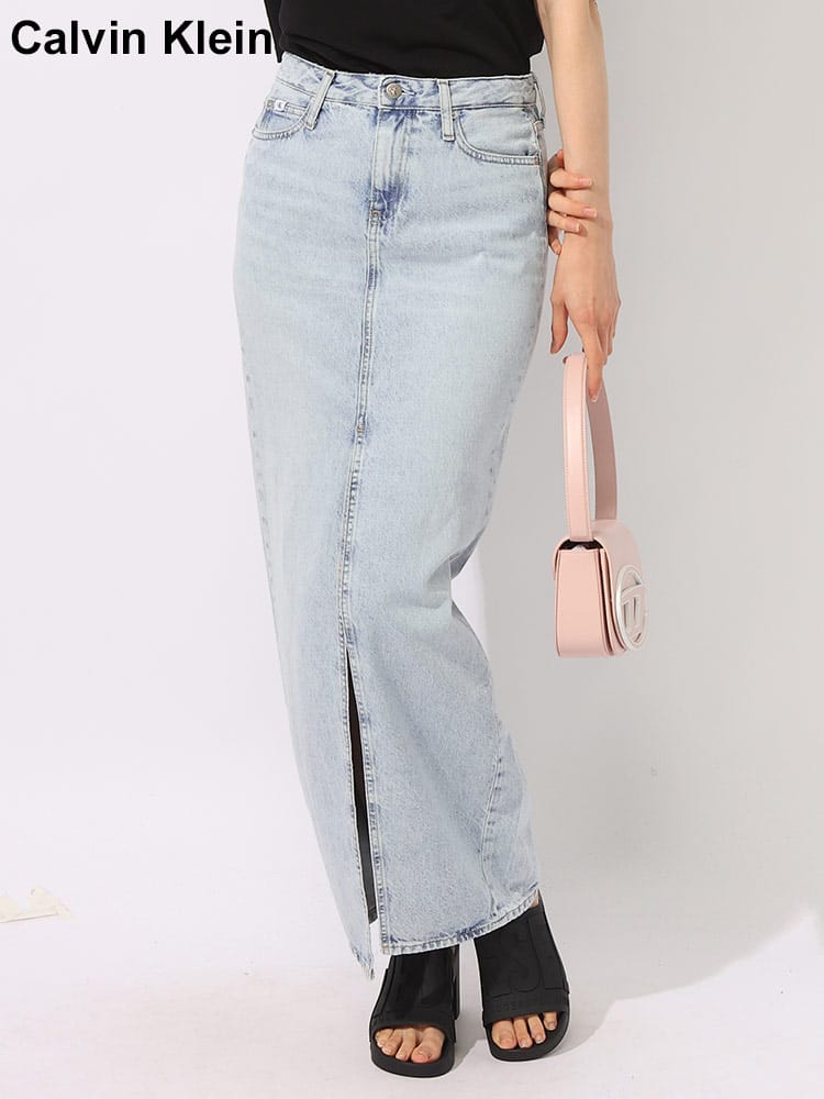 Calvin Klein (カルバンクライン) Calvin Klein jeans センタースリット マキシ丈 デニムスカート CKLJ20J222814 レディース