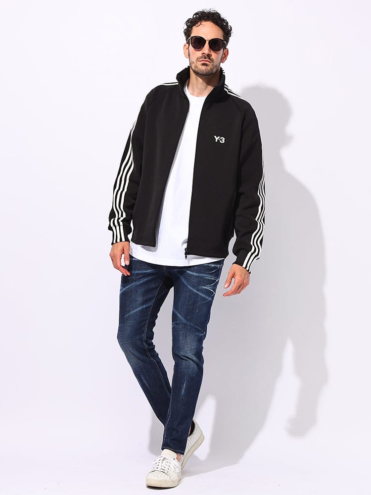 Y-3 (ワイスリー) 胸ロゴ ダブルジップ トラックジャケット 3-STRIPES 