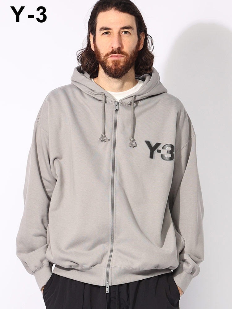 Y-3 (ワイスリー) 裏起毛 胸ロゴ フルジップ パーカー LOGO ZIP HODDIE Y3JD9808 メンズ【サカゼン公式通販】