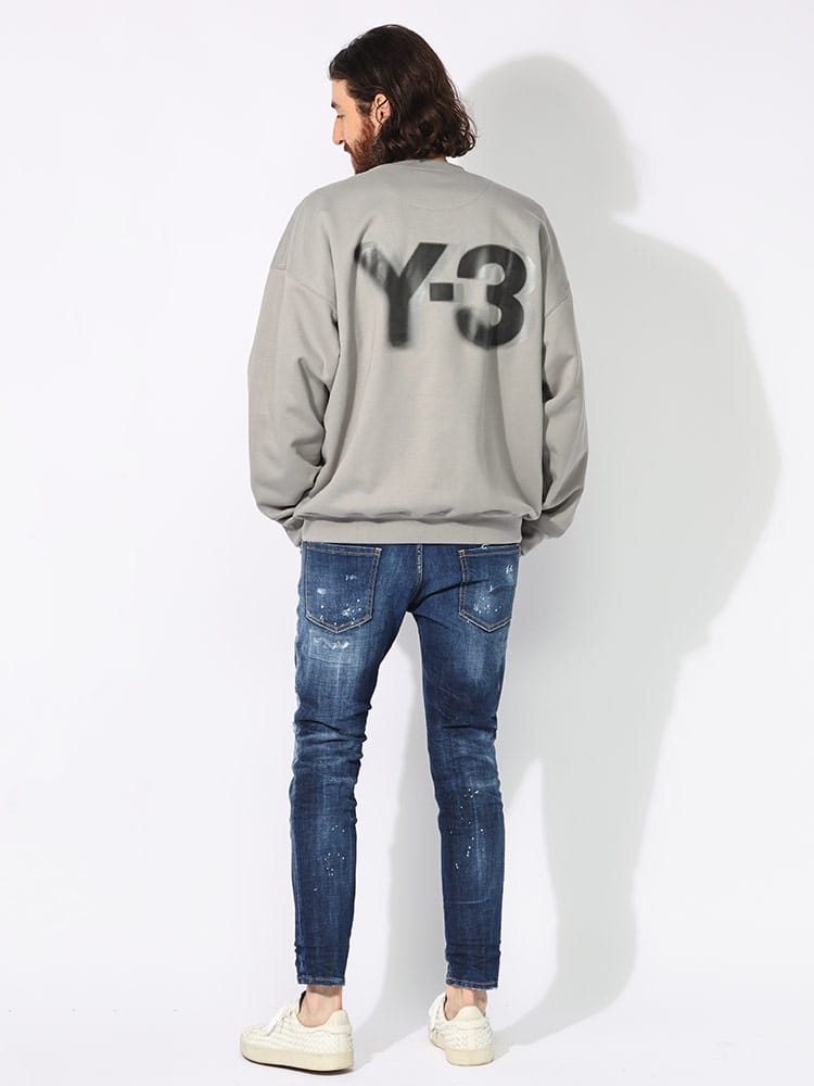 Y-3 (ワイスリー) 裏起毛 バックロゴ クルーネック トレーナー LOGO 