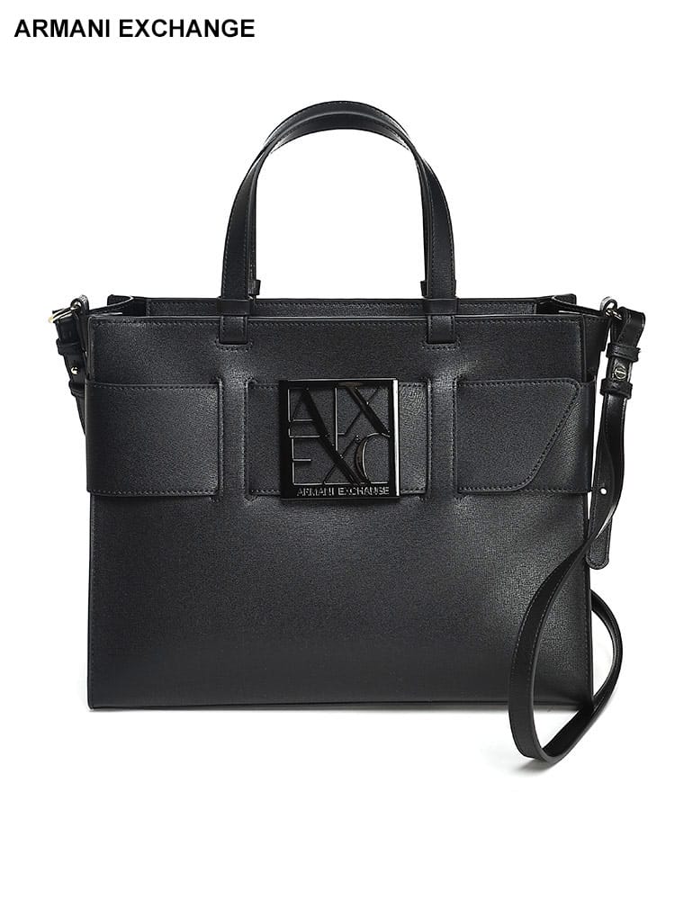 ARMANI EXCHANGE  (アルマーニ エクスチェンジ ) ベルトストラップ ロゴプレート 2WAY ハンドバッグ AE9426890A874 レディース