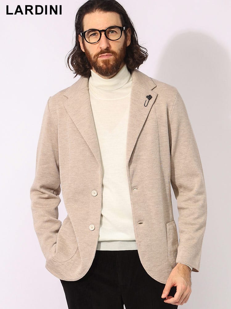 LARDINI (ラルディーニ) ウール シングル ニットジャケット LDLJM5663000 メンズ