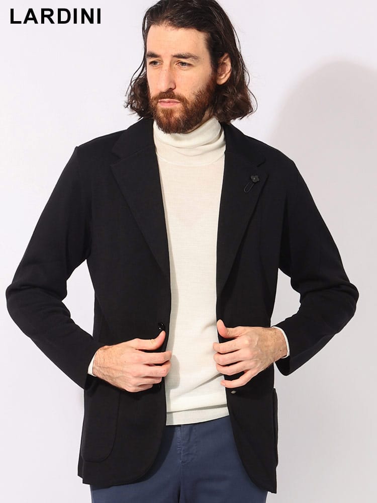 LARDINI (ラルディーニ) ウール シングル ニットジャケット LDLJM5663000 メンズ