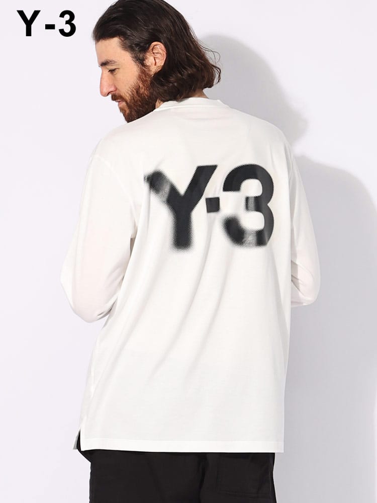 Y-3 (ワイスリー) バックロゴ スリット クルーネック 長袖 Tシャツ LOGO LS TEE Y3JE9279 メンズ