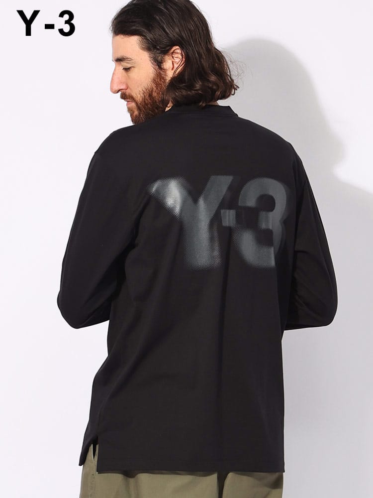 Y-3 (ワイスリー) バックロゴ スリット クルーネック 長袖 Tシャツ LOGO LS TEE Y3JE9280 メンズ