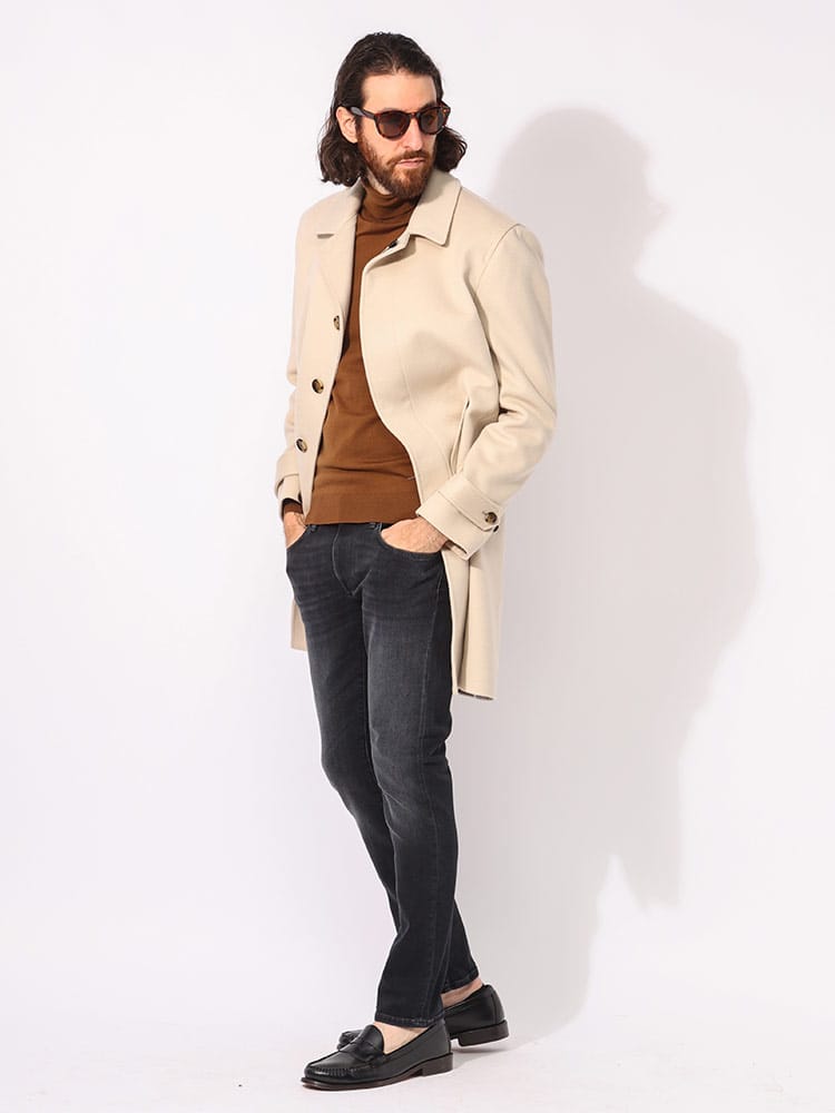 LARDINI (ラルディーニ) ウール ステンカラー コート LD23223C63605 