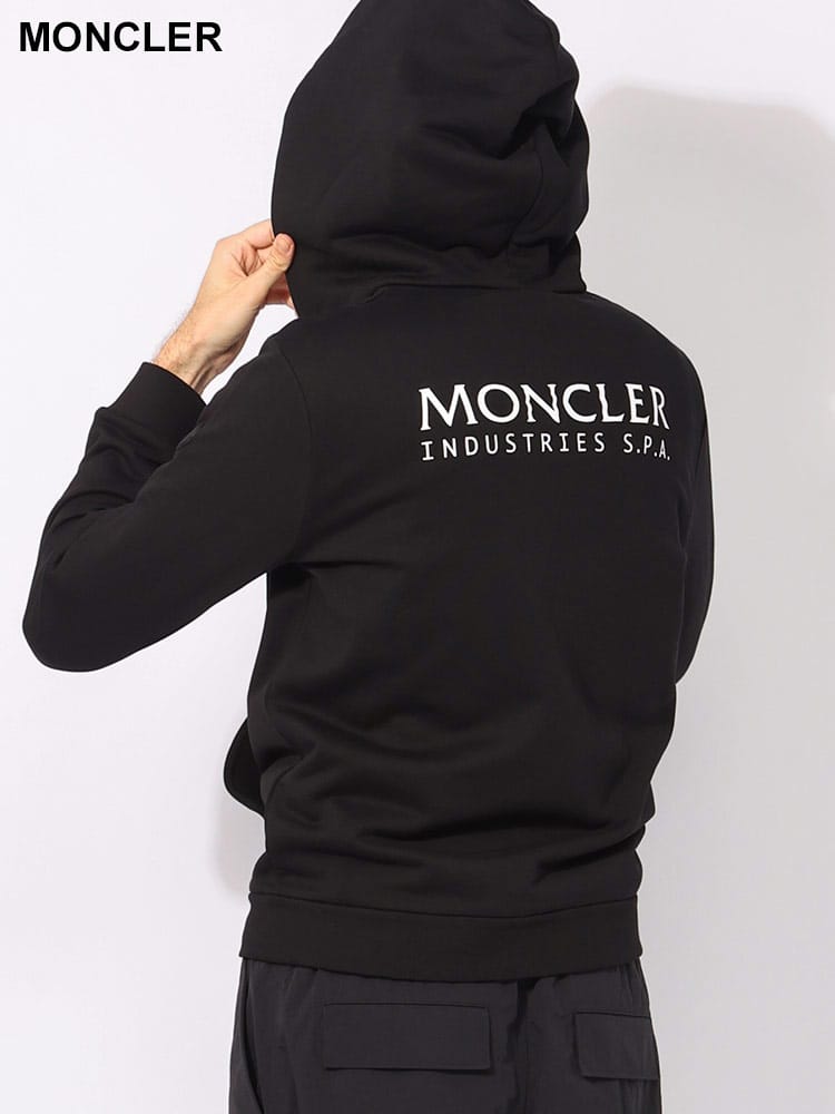 MONCLER (モンクレール) バックロゴプリント フルジップ パーカー 
