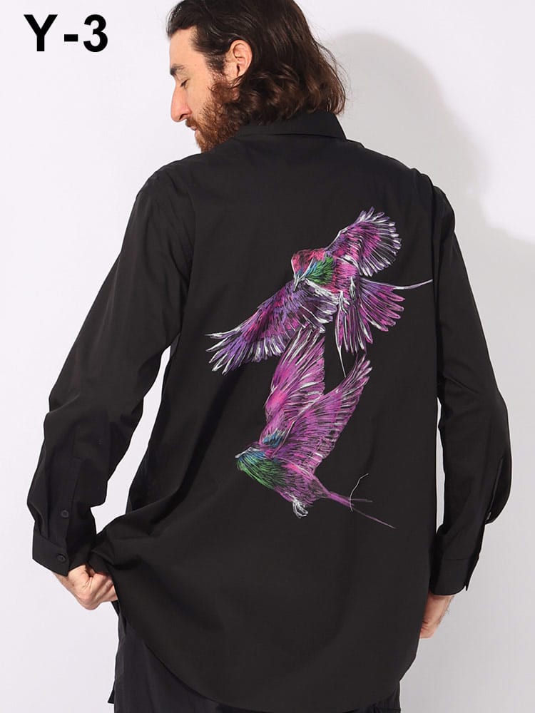 Y-3 (ワイスリー) バックプリント 長袖 シャツ GFX SHIRT Y3JE9274 メンズ