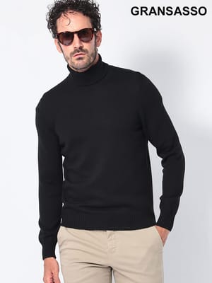 GRANSASSO (グランサッソ) ウール モックネック 長袖 ニット 