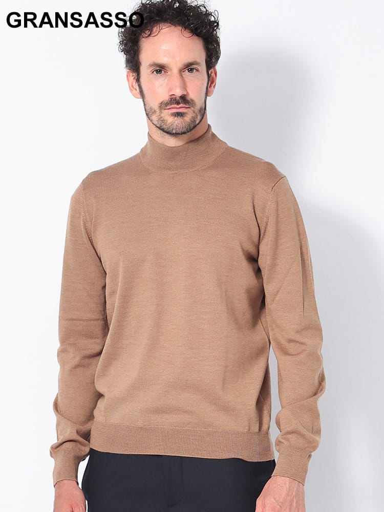 GRANSASSO (グランサッソ) ウール モックネック 長袖 ニット GS5515514290 メンズ