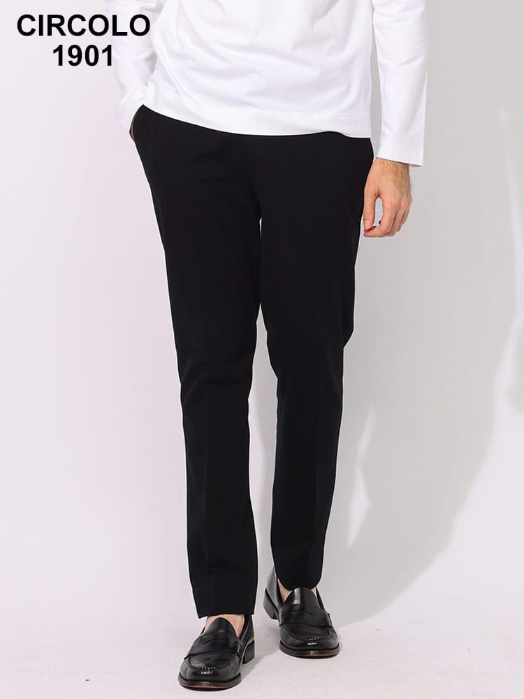 CIRCOLO 1901 (チルコロ1901) ストレッチ 無地 ノータック パンツ CICN4495 メンズ