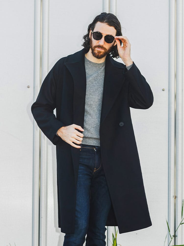 HEVO (イーヴォ) ウール混 ダブル ロングコート BRINDISI HEVBRINDISIG725 メンズ