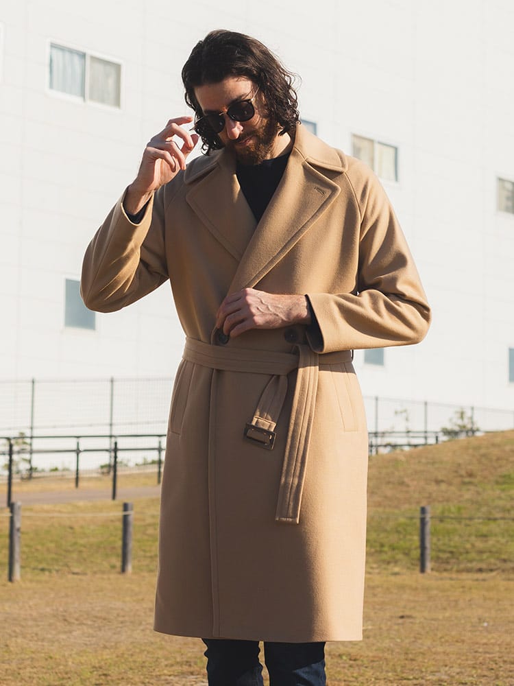 HEVO (イーヴォ) ウール混 ダブル ロングコート BRINDISI HEVBRINDISIG725 メンズ