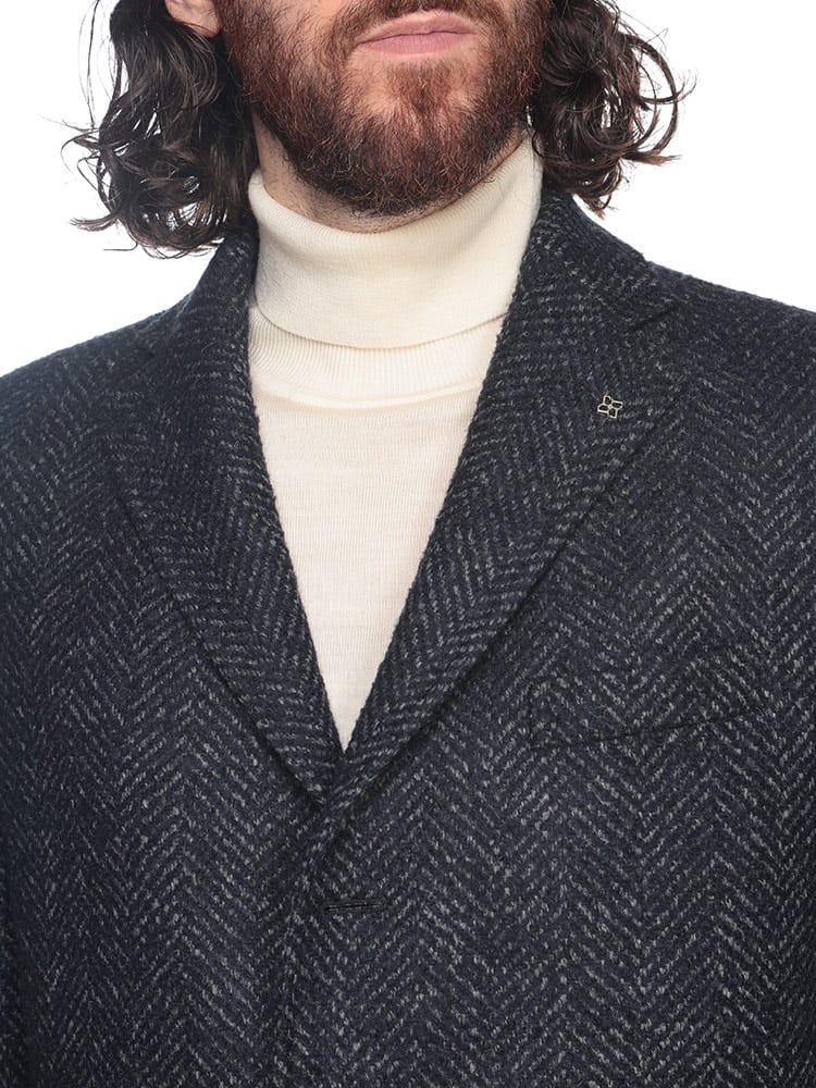 TAGLIATORE (タリアトーレ) ウール混 ヘリンボーン シングル 