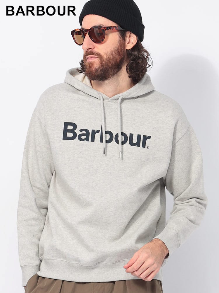 BARBOUR (バブアー) 裏起毛 ロゴプリント プルオーバー パーカー BABMOL0638MOL メンズ