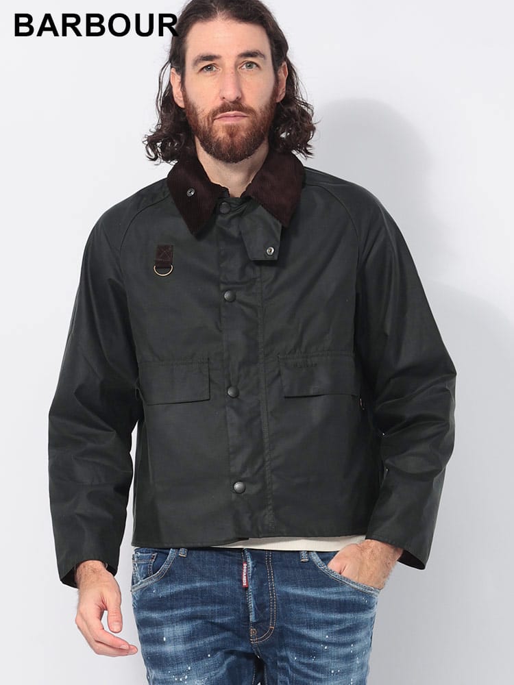 BARBOUR (バブアー) 襟切替 フルジップ ワックスジャケット SPEY WAX BABMWX1212MWX メンズ