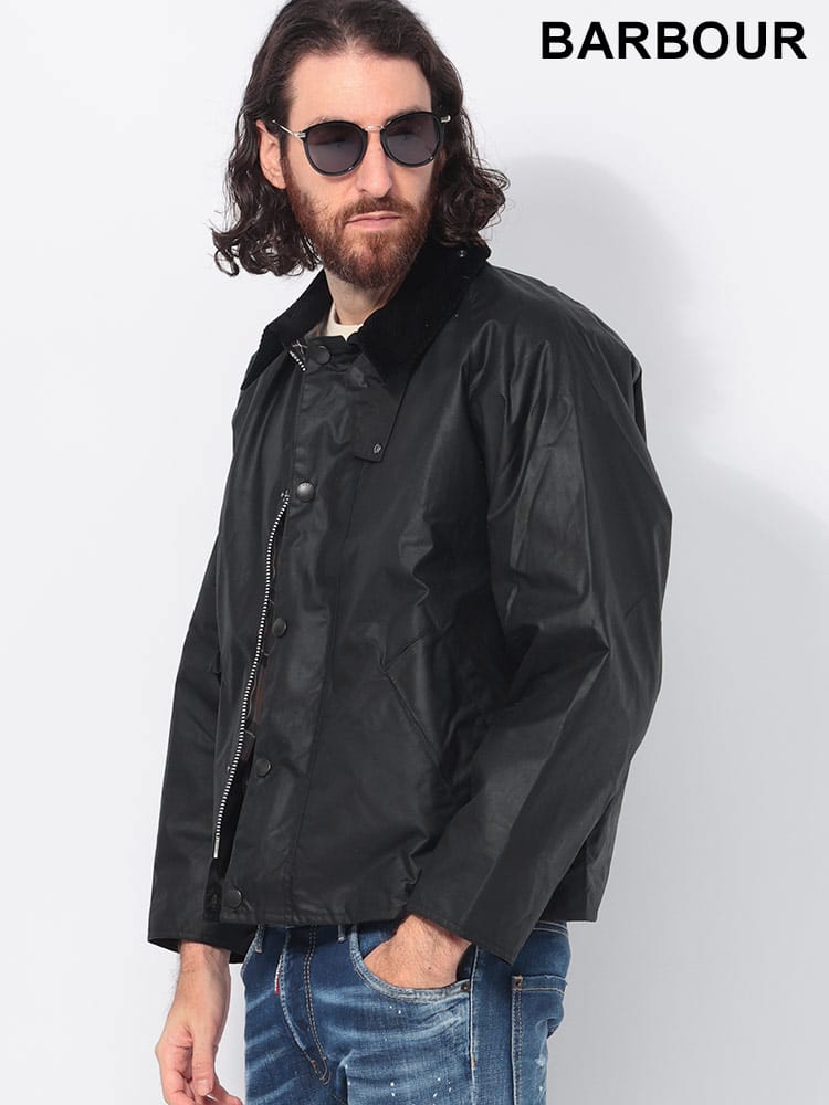 BARBOUR (バブアー) ワックスコットン フルジップ ブルゾン TRANSPORT WAX BABMWX1678MWX メンズ
