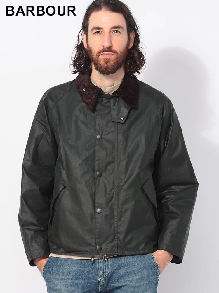 BARBOUR (バブアー) ワックスコットン フルジップ ブルゾン TRANSPORT WAX BABMWX1678MWX メンズ