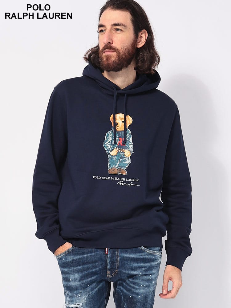 POLO RALPH LAUREN (ポロラルフローレン) 裏起毛 ベアプリント プルオーバー パーカー RL710953719002 メンズ