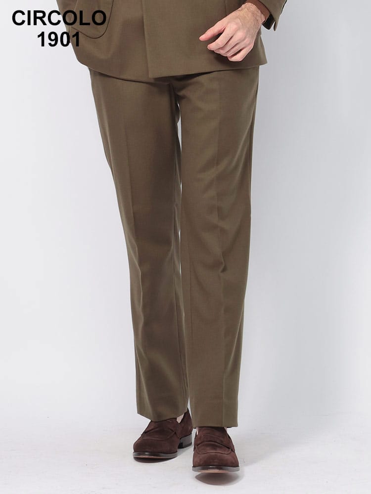 CIRCOLO 1901 (チルコロ1901) セットアップ対応 ウール100％ ノータック スラックス CICN4591 メンズ