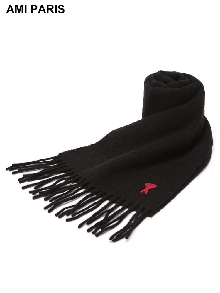 AMI PARIS (アミパリス ) ウール フリンジスカーフ マフラー Ami de Coeur AMLBFUSF405334 メンズ