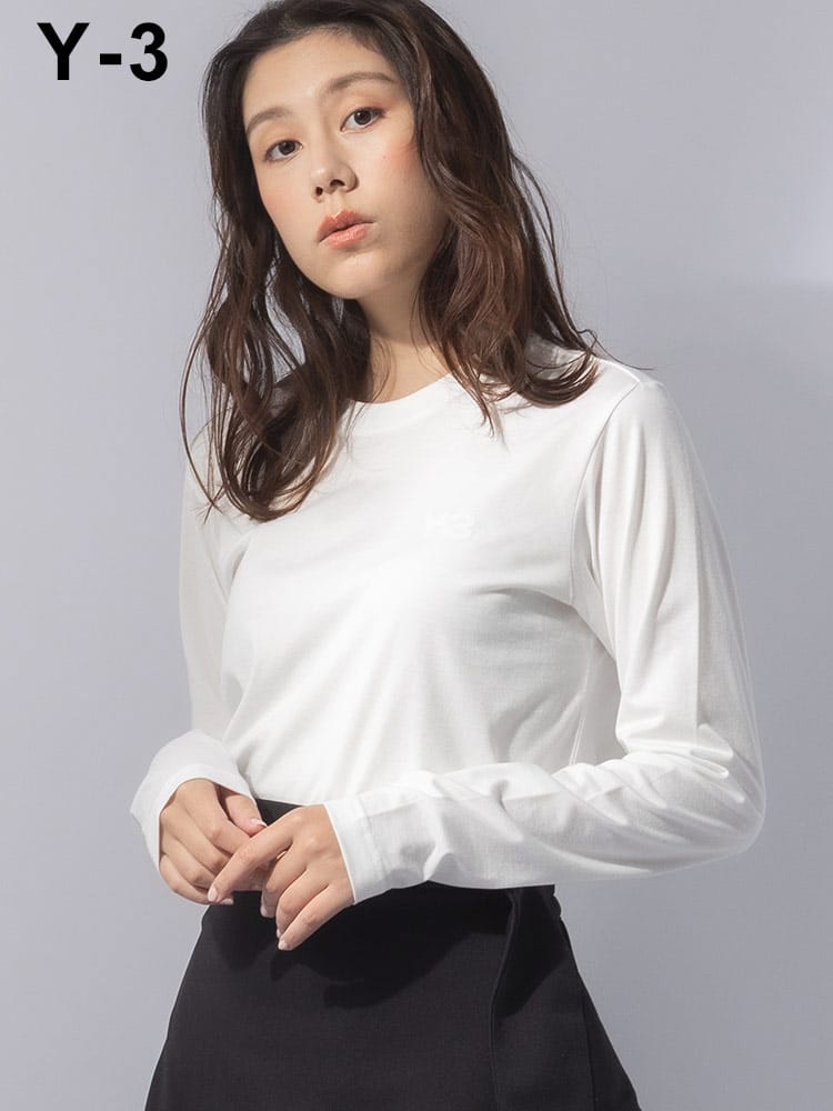 Y-3 (ワイスリー) 胸ロゴ クルーネック 長袖 Tシャツ Y3LIX0393 