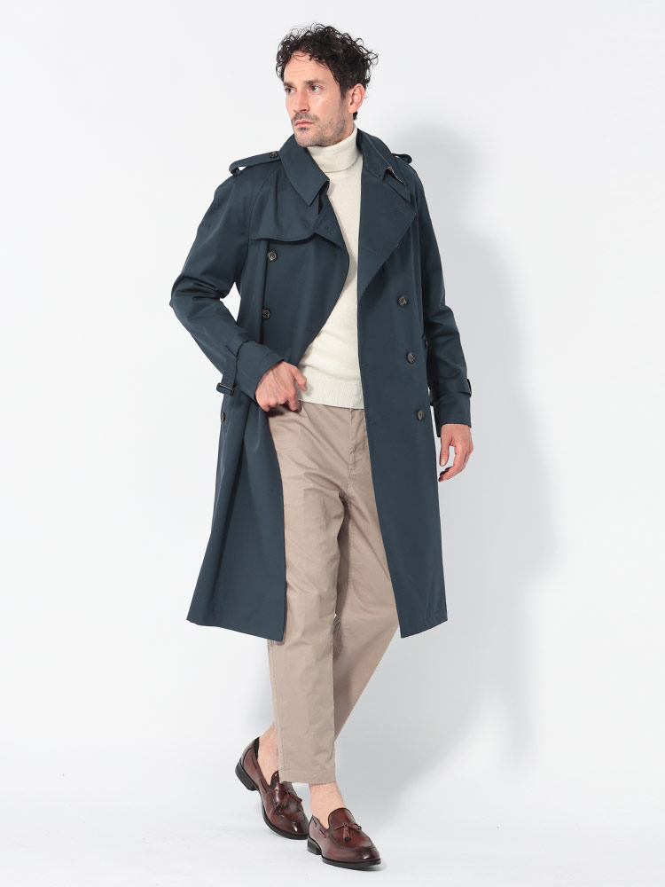 Aquascutum (アクアスキュータム) 総裏チェック ウエストベルト ダブル トレンチコート AQTRENCHL5【サカゼン公式通販】