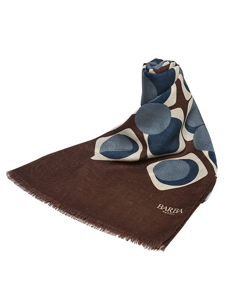 BARBA (バルバ) カシミヤ混 総柄 ストール BARSCARF4F メンズ