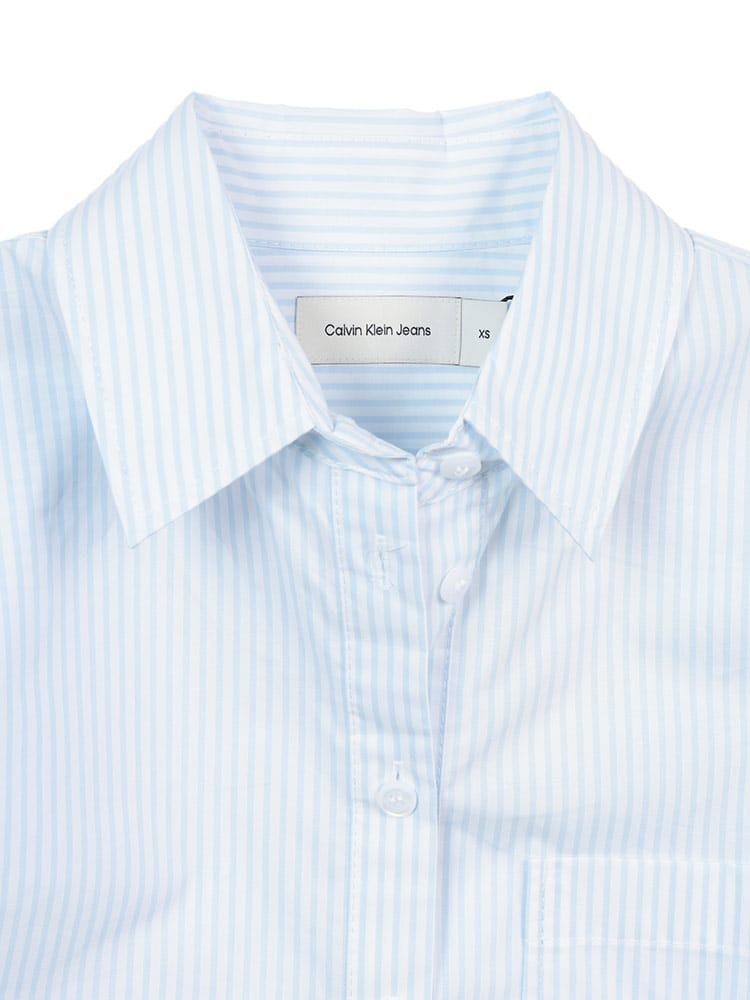Calvin Klein (カルバンクライン) コットン ストライプ 長袖 シャツ 