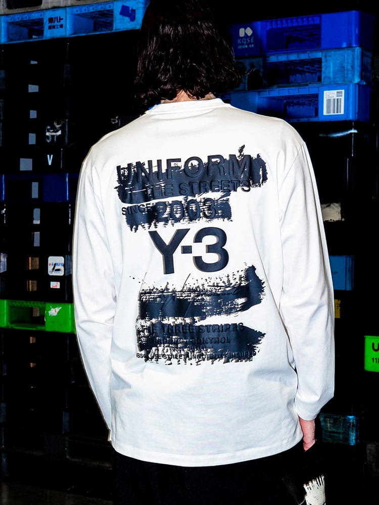 Y-3 (ワイスリー) U グラフィック バックロゴ クルーネック 長袖 Tシャツ U GFX Y3JM3234 メンズ