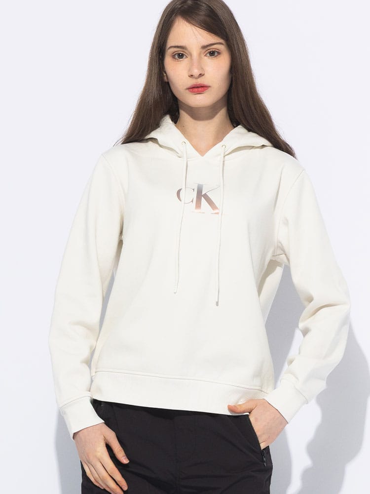 Calvin Klein (カルバンクライン) ロゴプリント プルオーバー スウェットパーカー CKLJ20J224721 レディース