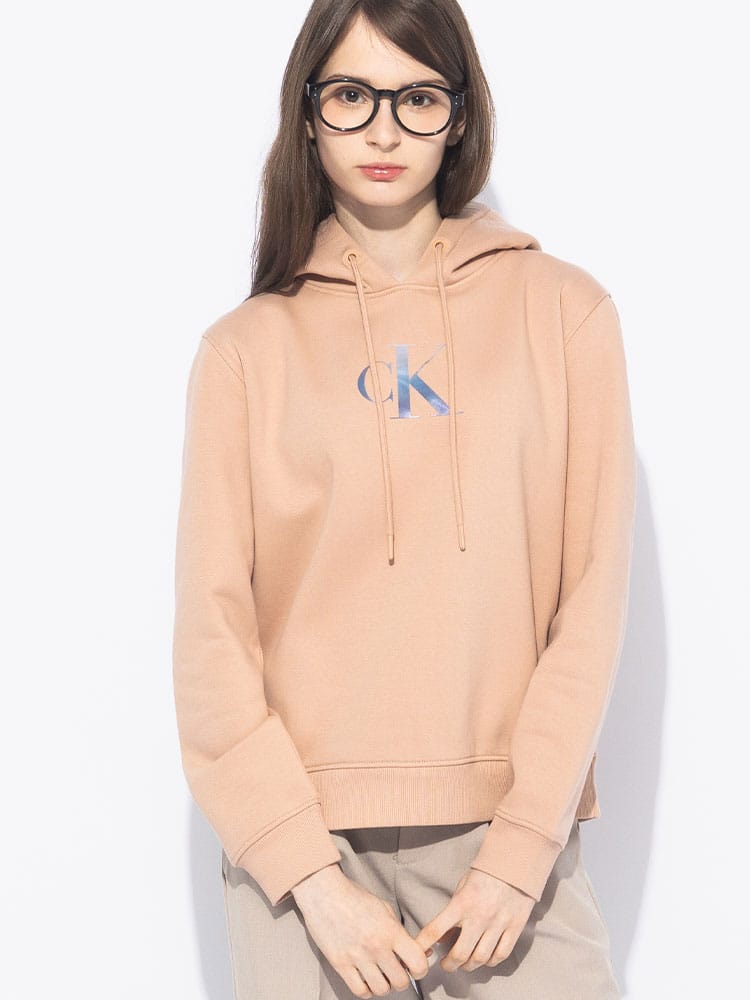 Calvin Klein (カルバンクライン) ロゴプリント プルオーバー スウェットパーカー CKLJ20J224721 レディース