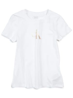 【2BUY10%OFF】Calvin Klein (カルバンクライン) フロントロゴ 半袖Tシャツ CKLJ20J224982 レディース