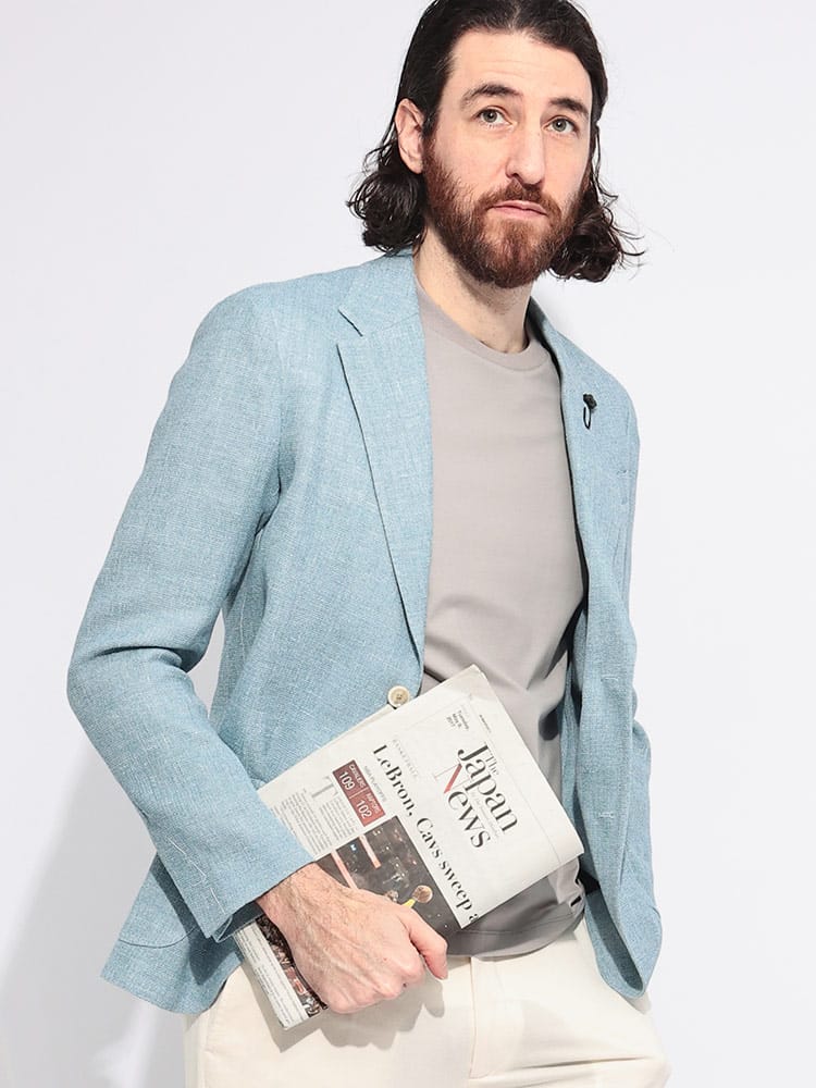 LARDINI (ラルディーニ) ウールリネン シングル ジャケット LD6202QIF64519 メンズ