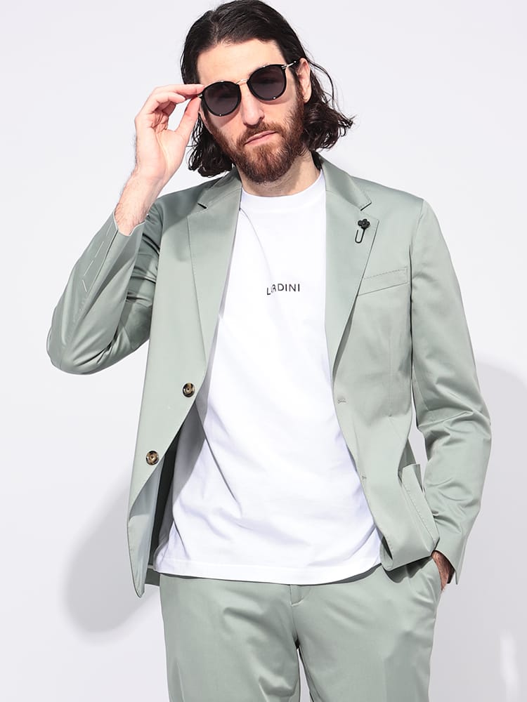 LARDINI (ラルディーニ) コットンサテン ストレッチ シングル ジャケット LD6202QIF64402 メンズ