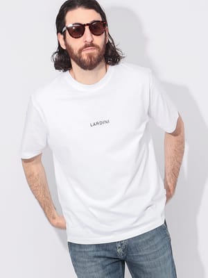 LARDINI (ラルディーニ) ゴシックロゴ クルーネック 半袖 Tシャツ LDLTMC70ES64052 メンズ