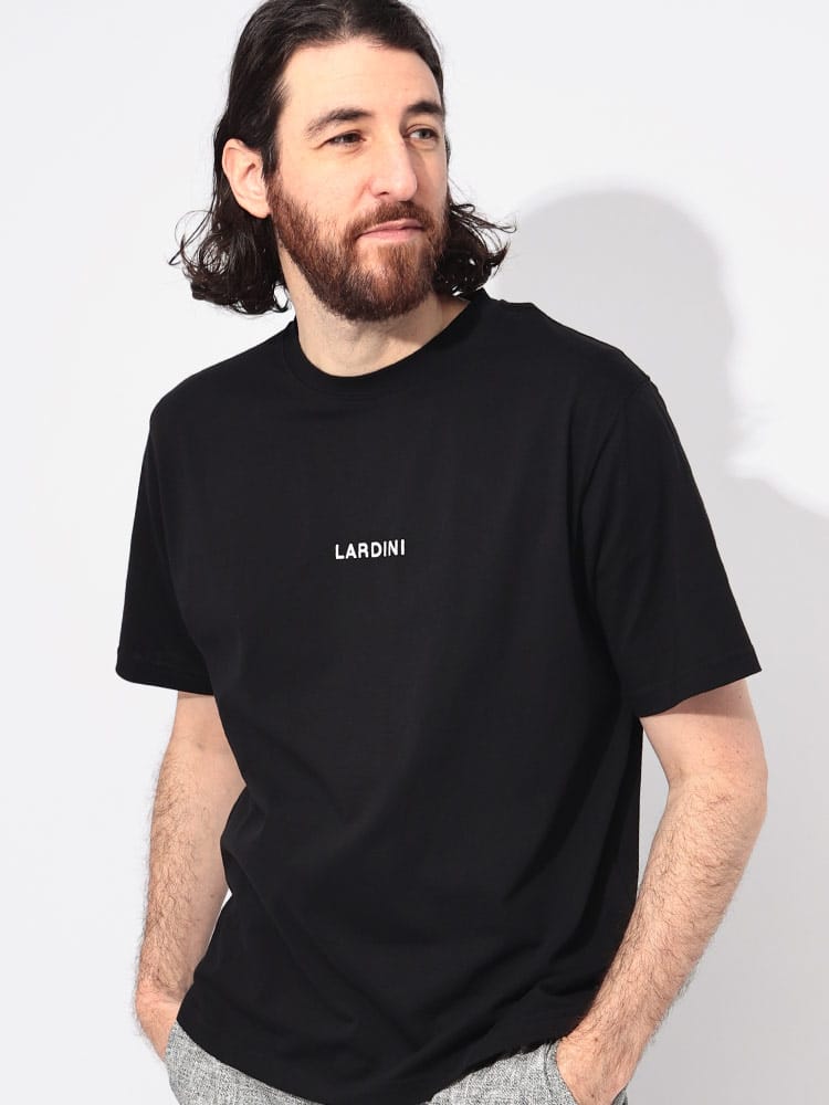 LARDINI (ラルディーニ) ゴシックロゴ クルーネック 半袖 Tシャツ LDLTMC70ES64052 メンズ