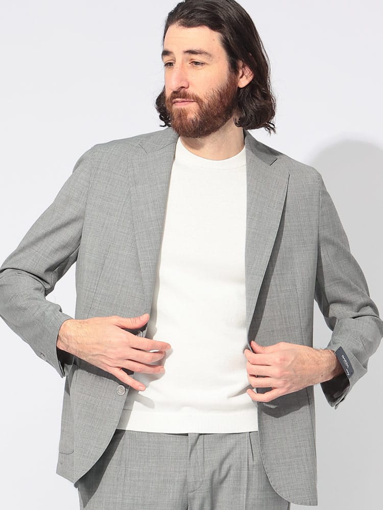 BARBA (バルバ) ウール混 無地 シングル ジャケット BARBU450100113 メンズ