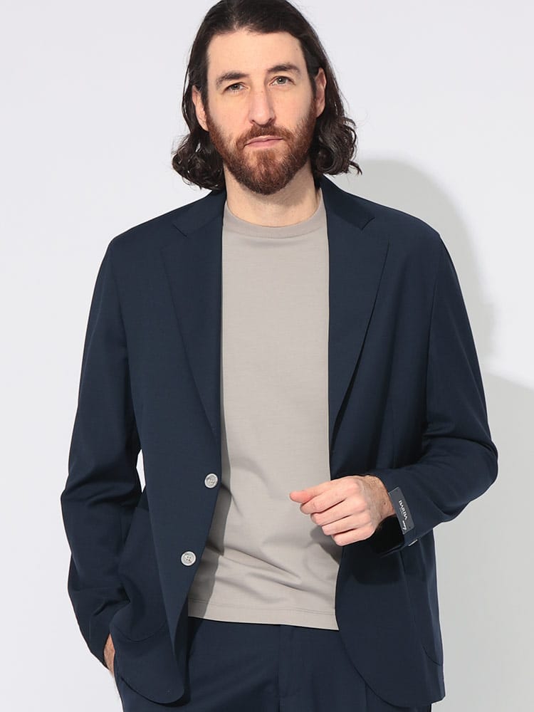 BARBA (バルバ) ウール混 無地 シングル ジャケット BARBU450100113 メンズ