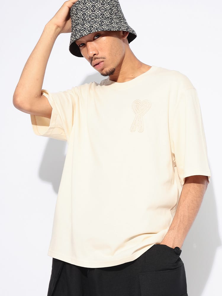 AMI PARIS (アミパリス) ロゴパッチ クルーネック 半袖 Tシャツ AMHTS055726 メンズ