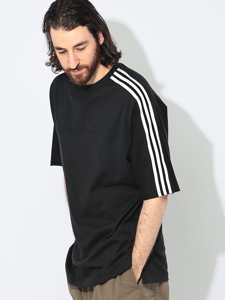 Y-3 (ワイスリー) スリーストライプ クルーネック 半袖 Tシャツ 