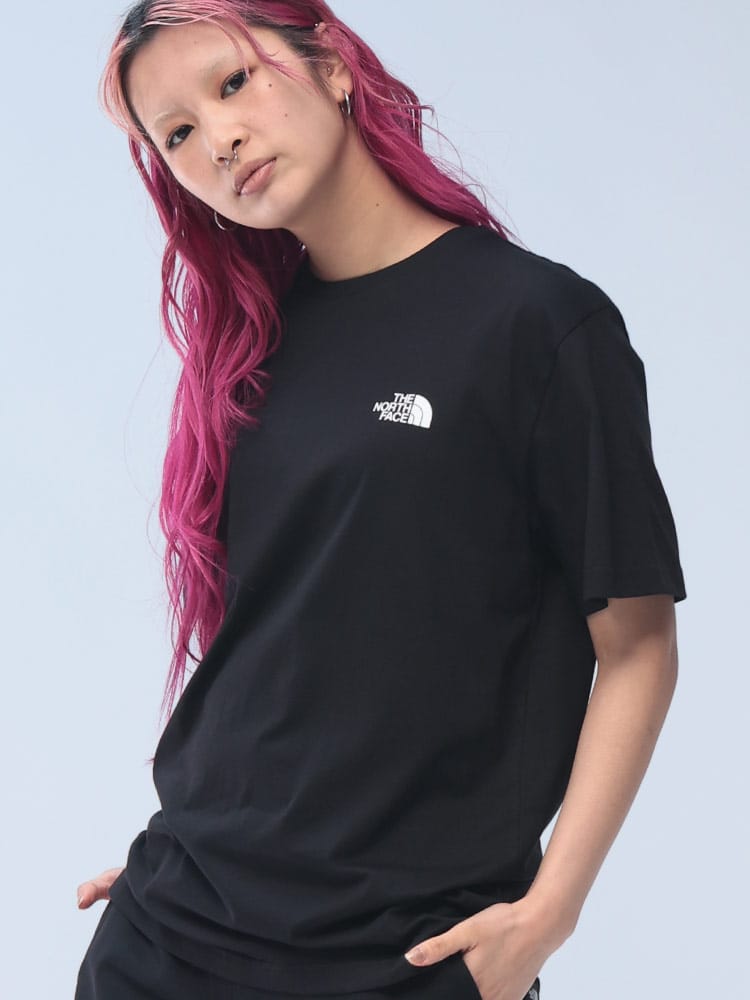 THE NORTH FACE (ザ ノースフェイス) シンプル ドームロゴ ワンポイント クルーネック 半袖 Tシャツ NF0A87NG