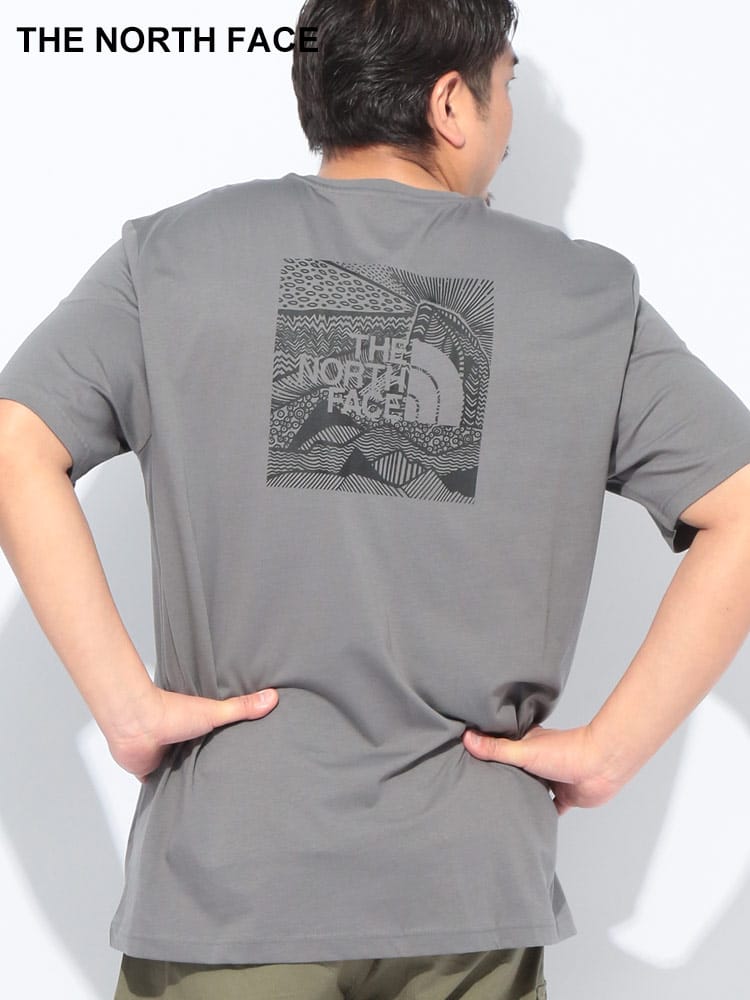 THE NORTH FACE (ザ ノースフェイス) バンダナスクエアロゴ クルーネック 半袖 Tシャツ 大きいサイズ メンズ