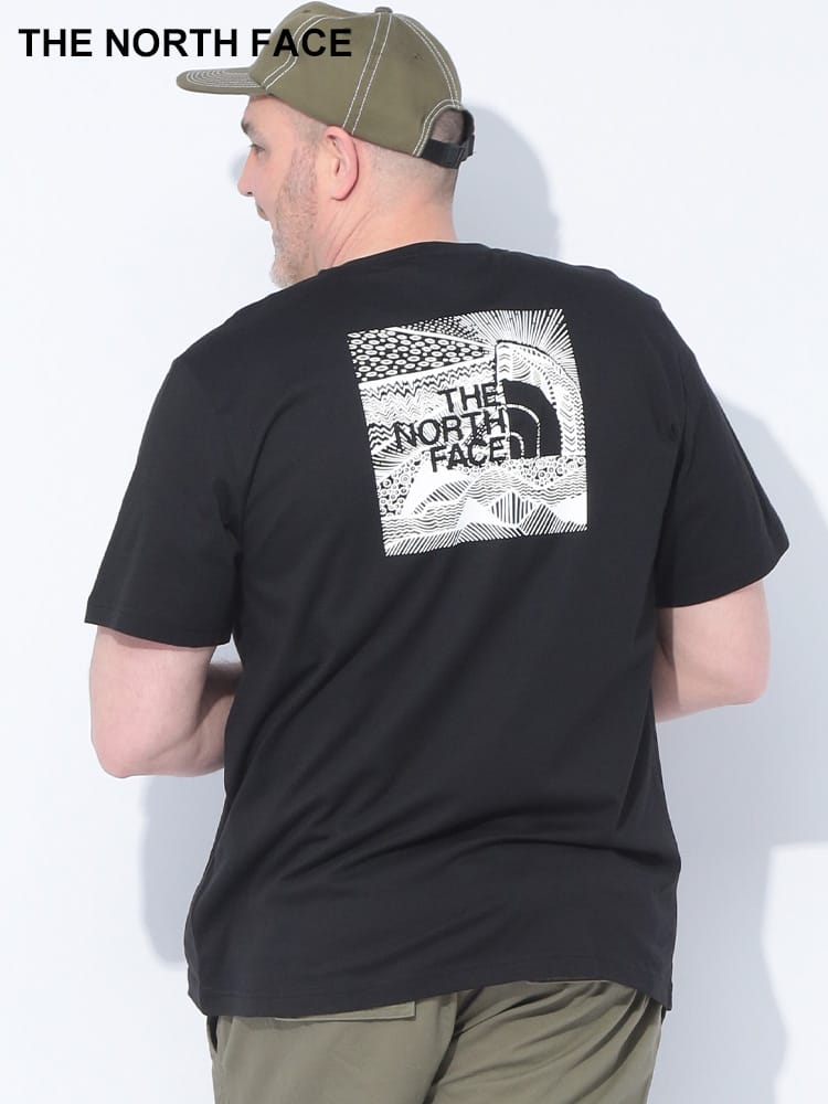 THE NORTH FACE (ザ ノースフェイス) バンダナスクエアロゴ クルーネック 半袖 Tシャツ 大きいサイズ メンズ