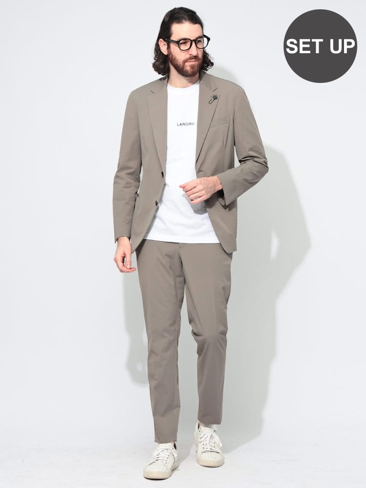 LARDINI (ラルディーニ) ストレッチ 無地 シングル ジャケット パンツ 
