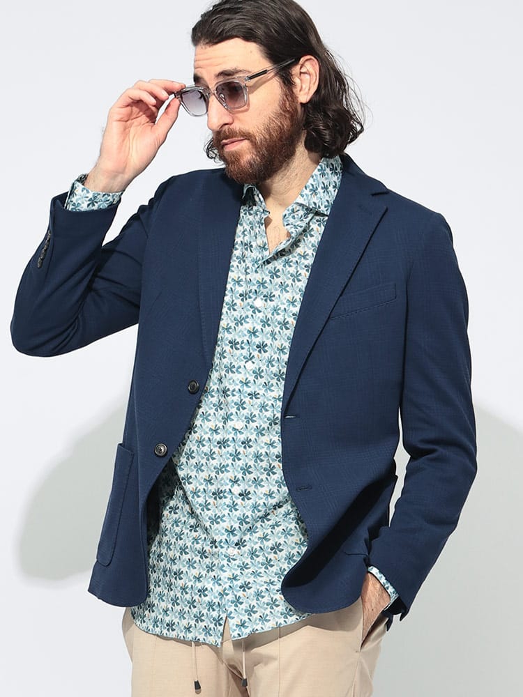 CIRCOLO 1901 (チルコロ1901) ストレッチ シャドーチェック シングル ジャケット CICN4859 メンズ