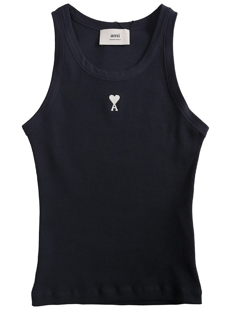 AMI PARIS (アミパリス ) ワンポイントロゴ リブタンクトップ レディース