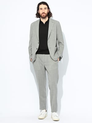 TAGLIATORE (タリアトーレ) シアサッカーストライプ シングル ジャケット ウエストコード パンツ スーツ メンズ